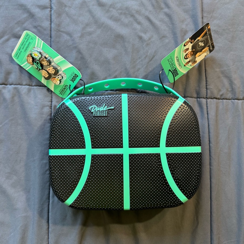 Dude Perfect Lunch Box Snap Tight Lid Adjustable Divider Black Croc Charms